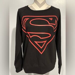Black Sweatshirt with Red Superman Logo